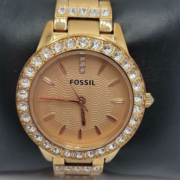 Fossil Jesse ES3020 Women's Stainless Steel Rose Gold Analog Quartz Watch BC63 - Picture 1 of 11